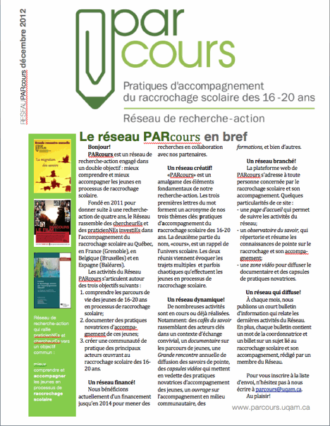 Le Réseau PARcours en bref